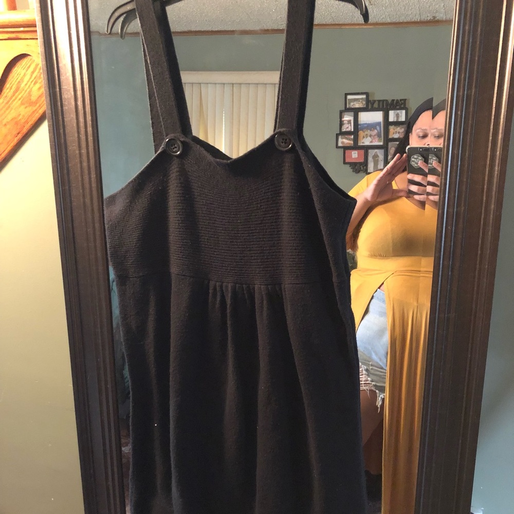 Pinafore black sweater dress
